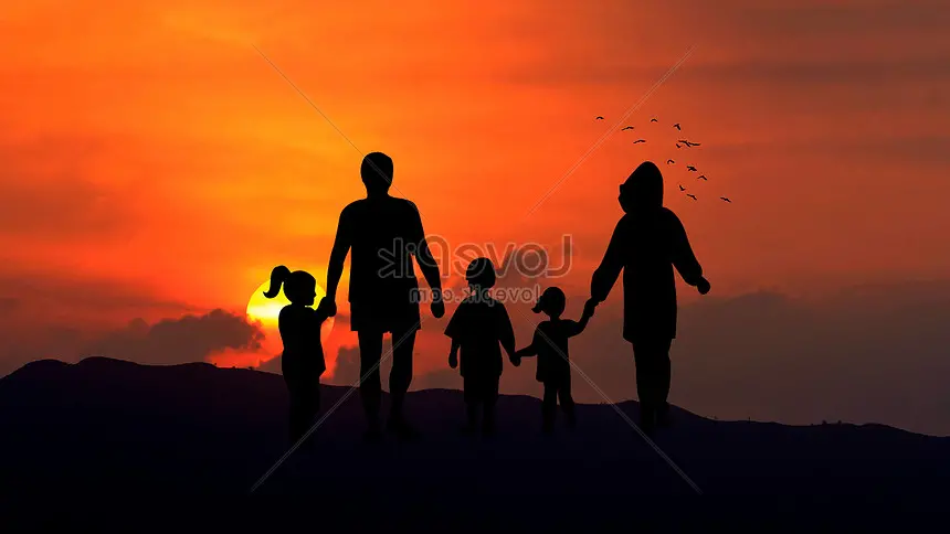 Wallpaper Keluarga Bahagia Di Matahari Terbenam Unduh Gratis, Gambar Matahari, Cinta Ibu, Pelatihan Kreatif Dari Lovepik