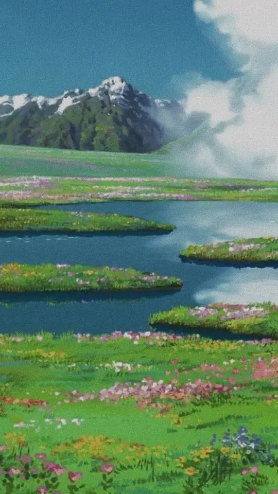 Wallpaper Full HD SUPER INDAH untuk ponsel | Karya seni Ghibli, seni Studio Ghibli, wallpaper pemandangan Anime