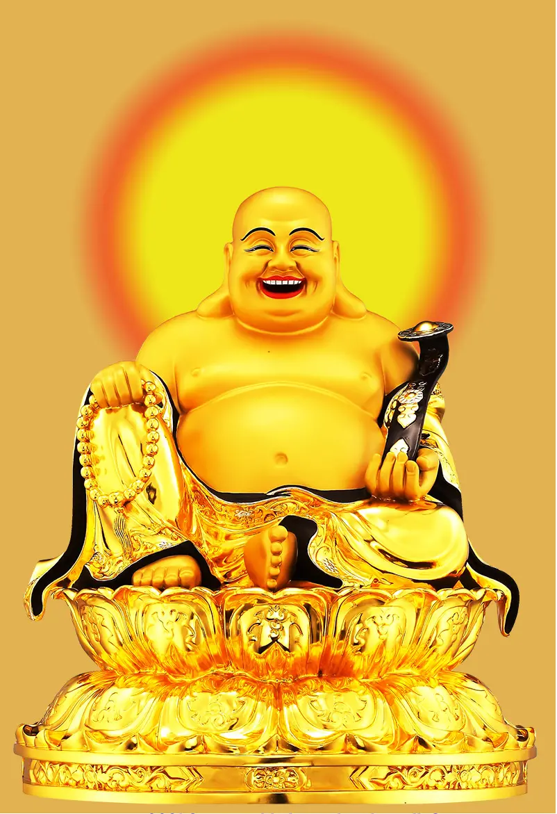 66 ] Lukisan, Wallpaper, Gambar Buddha Maitreya Tertawa Terindah - Barang Pemujaan Kemakmuran