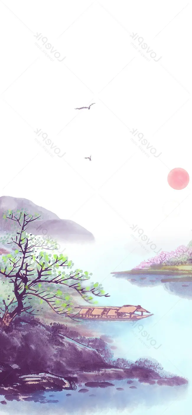Wallpaper Cina Lukisan Pemandangan Wallpaper Ponsel, Latar Belakang HD dan Bendera pohon-pohon indah, wallpaper hd, pemandangan untuk Unduh Gratis - Lovepik