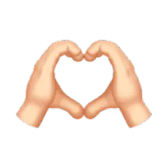 Kolase foto menjadi Emoji dengan dua tangan membentuk bentuk hati