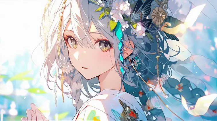 Wallpaper bunga sakura anime