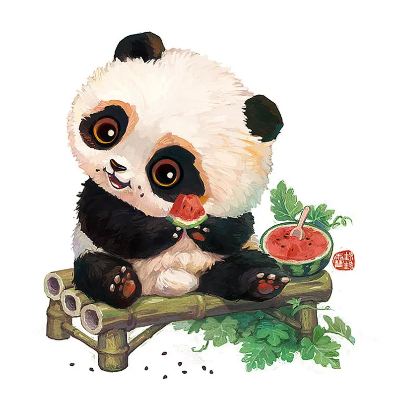 Gambar chibi Panda yang lucu, menggemaskan, dan cantik