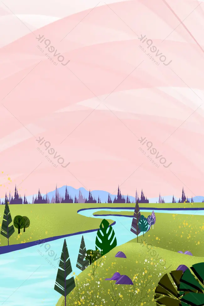 Wallpaper Pemandangan Taman Kartun Yang Digambar Tangan, HD dan Latar Belakang Bendera Pemandangan Indah, latar belakang yang dilukis, adegan kartun untuk Unduh Gratis - Lovepik